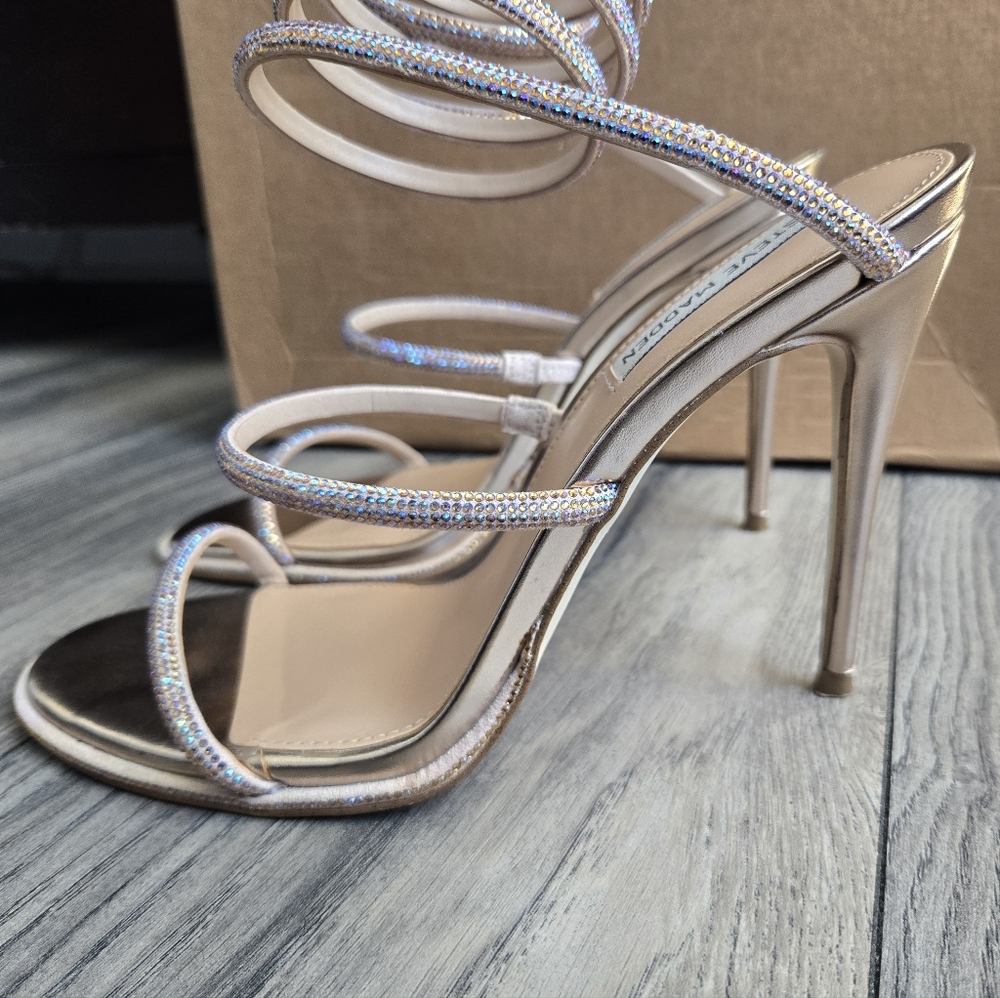 Steve Madden Exotica Ankle Wrap Heel Sandals - Picture 3 of 5